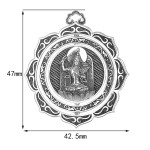990 Silver Manjusri Bodhisattva Rabbit Zodiac Guardian Pendant